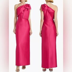 Sachin & Babi Bonnie Satin One-Shoulder Gown